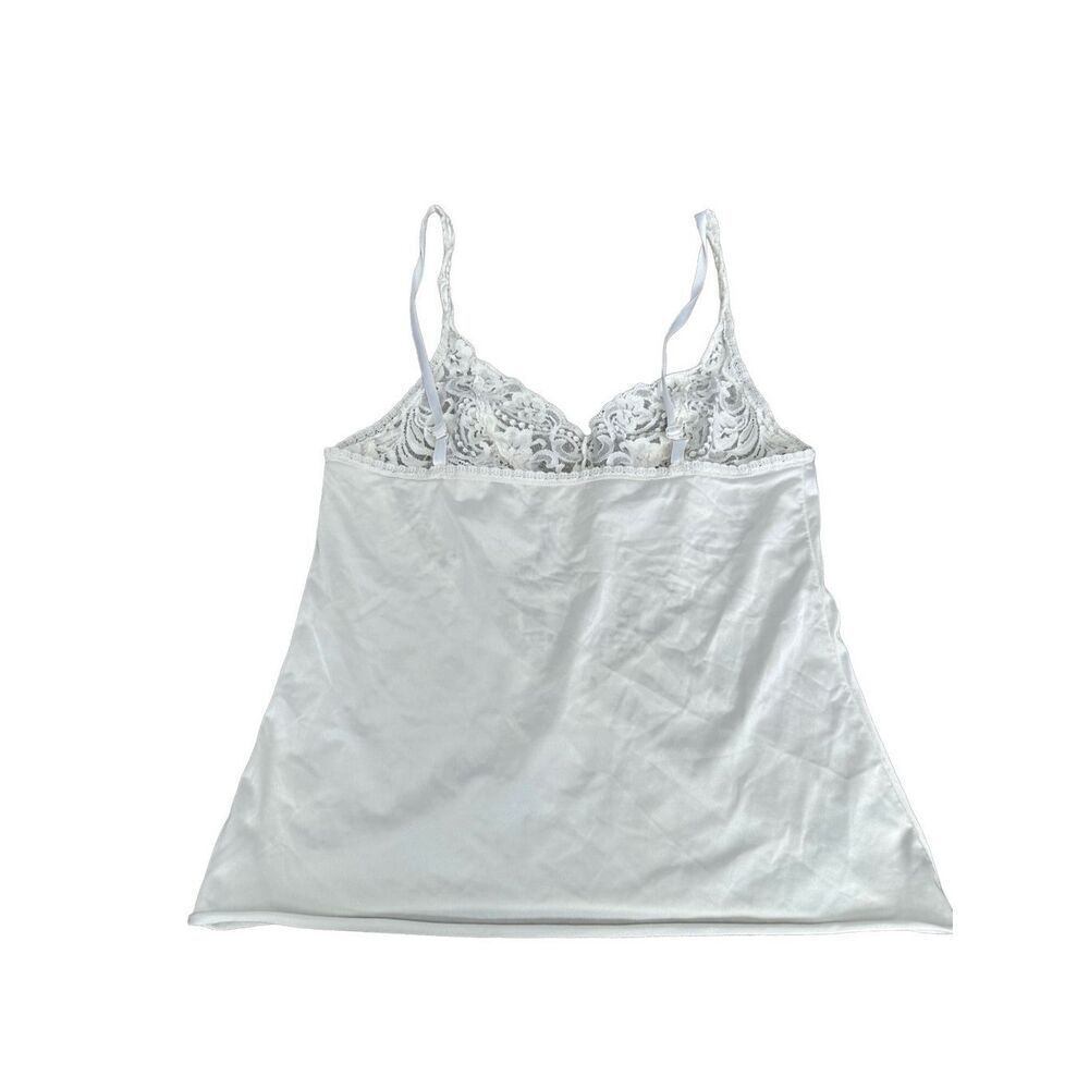 Vintage Vanity Fair White Nylon Spandex Half Slip Tank Top Size S Lace Intimates - Picture 3 of 5